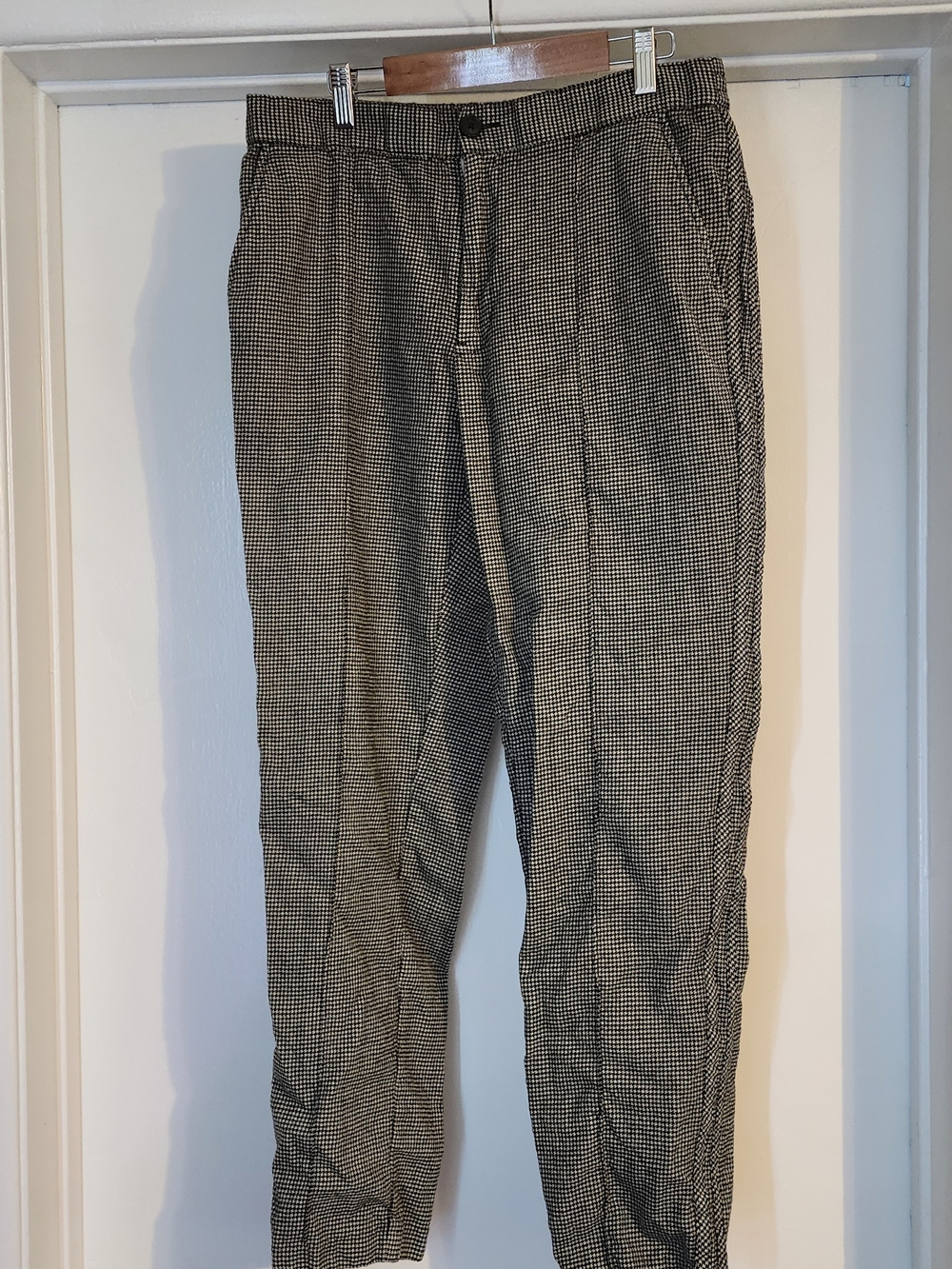 Men's Black & White Check Dress Pants